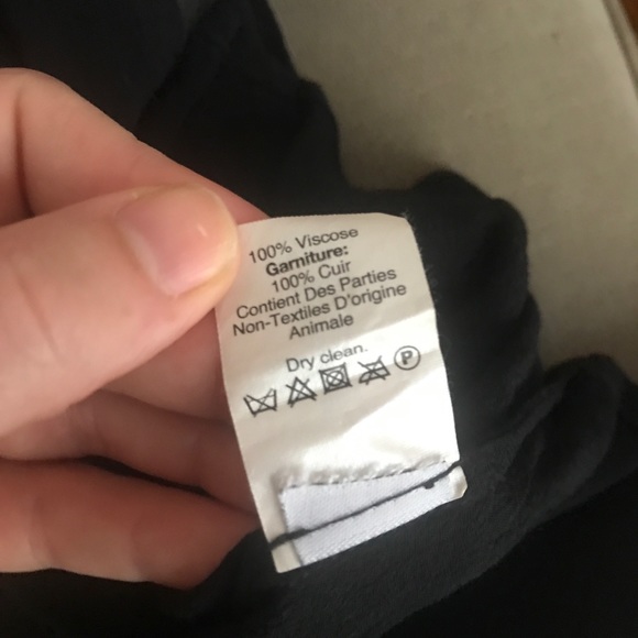 Madewell Black Shift Dress-Leather Stripe - Picture 6 of 6